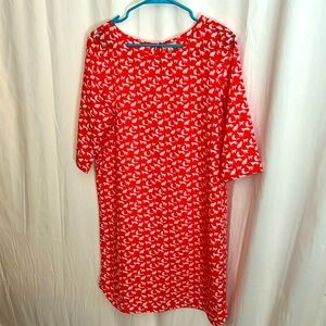 GAP orange and white cat print dress. Sz M